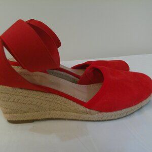 DREAM PAIRS Women's Elastic Ankle Strap Espadrilles Wedge Sandals Sz 5